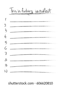 Vector to do list "This is fucking important"