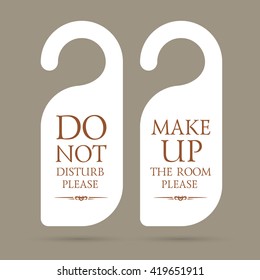 vector do not disturb and make up the room please hotel hanger signs