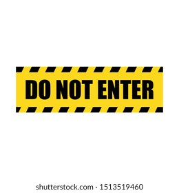 Vector Do Not Enter Yellow Police Line Tape