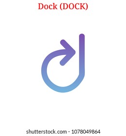 Vector Dock (DOCK) digital cryptocurrency logo. Dock (DOCK) icon. Vector illustration isolated on white background.