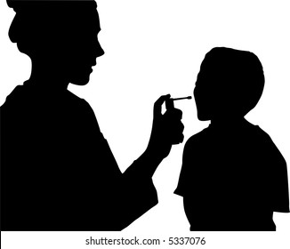 vector Doctor assessing patient