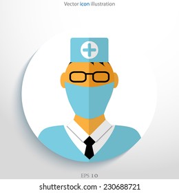 Vector doctor avatar. Eps 10.
