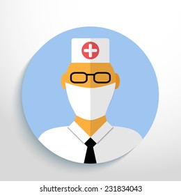 Vector doctor avatar. Eps 10.