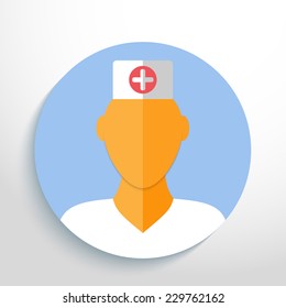 Vector doctor avatar web icon.Eps10. 