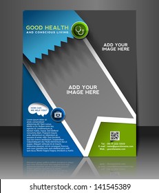 Vector doctor brochure, flyer, magazine cover & poster template