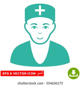 Vector Doctor EPS vector icon. Illustration style is flat iconic cyan symbol on a transparent background.