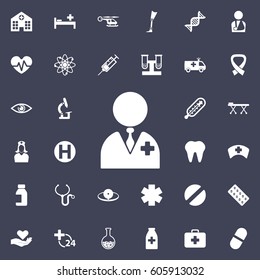 Vector doctor Icon. Medical concept set.