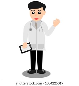 vector of doctor in the isolated white background  