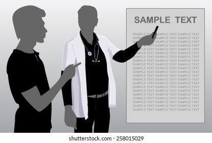 Vector of a doctor and man