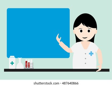 Vector  of  doctor and nurse at the hospital