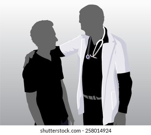 Vector of a doctor and patient