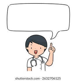 vector of doctor speaking cartoon
