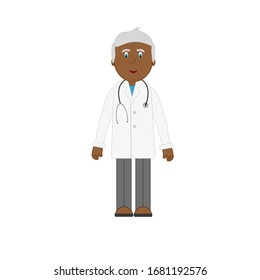 vector médico con cubierta blanca sobre fondo blanco