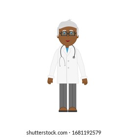 vector of doctor in white coat on white background
