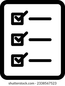 Vector Document check outline icon white