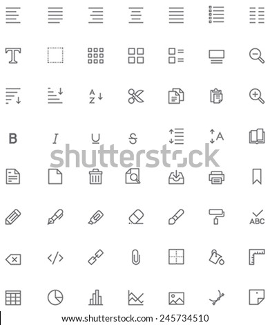 Vector document editing icon set