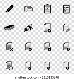 Vector Document File Format - Archive Office Papers. Business And Computer Icons Set