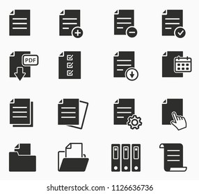 Vector Document And File Format - Paper, Archive, Office, Pdf, Business, Checklist Icons Set.