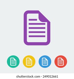 Vector document flat circle icon