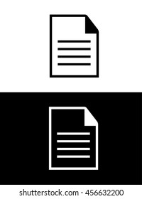 Vector Document Graphic in Black and Reverse