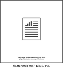 Vector document icon with growth rate and text on white isolated background. Layers grouped for easy editing illustration. For your design. 
