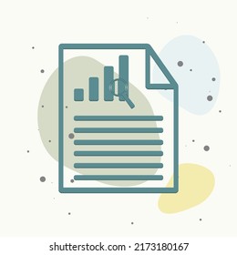 Vector document icon with growth rate and text on multicolored background. Layers grouped for easy editing illustration. For your design.