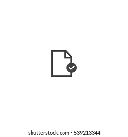 Vector Document Icon With Ok Glyph.
