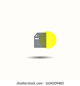 Vector document icon. Simple linear symbol. Perfect black illustration on a white background.