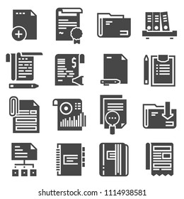 Vector document vector icons set on white background