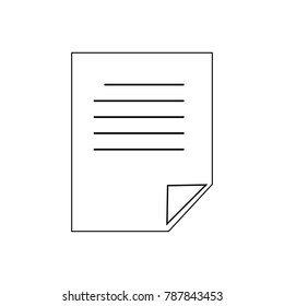 Vector document note outline icon design on white background