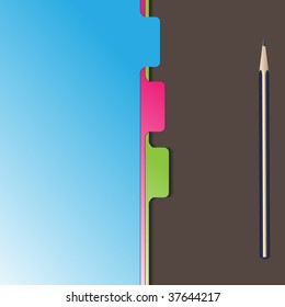 Vector - Document separator or divider with pencil stationery