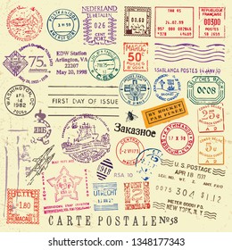 Vector Document Stamp Set. Great For Vintage Designs.