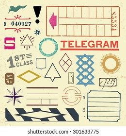 Vector Document Stamp Set. Great for vintage designs.