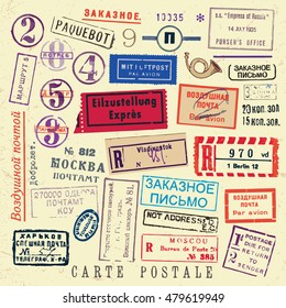 Vector Document Stamp Set. Great for vintage designs.