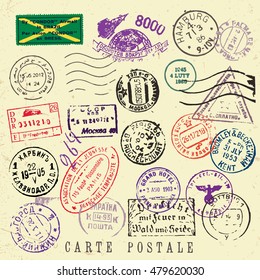 Vector Document Stamp Set. Great for vintage designs.