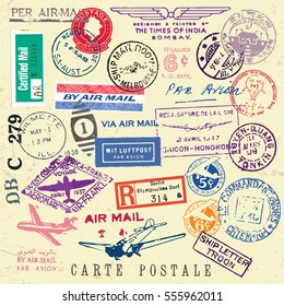 Vector Document Stamp Set. Great for vintage designs.