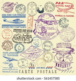 Vector Document Stamp Set. Great for vintage designs.