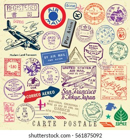 Vector Document Stamp Set. Great for vintage designs.