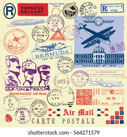 Vector Document Stamp Set. Great for vintage designs.