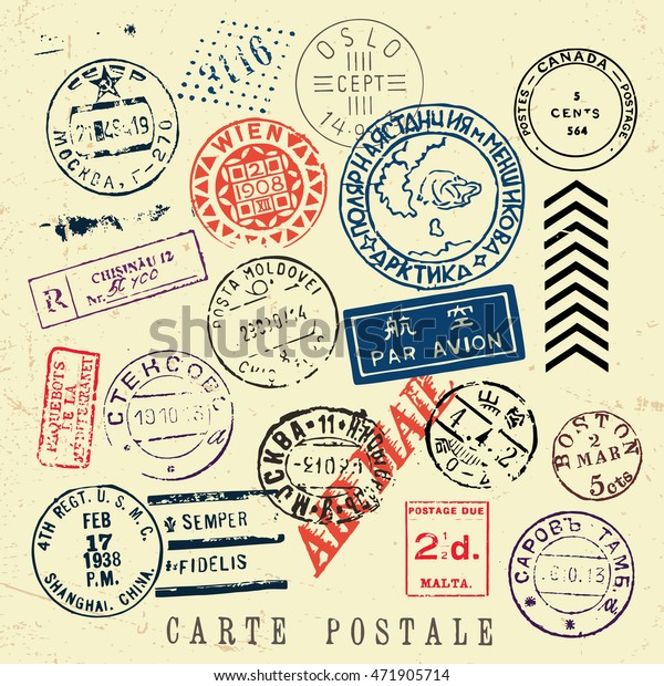 Vector Document Stamp Set Great Vintage Stock Vector (Royalty Free ...