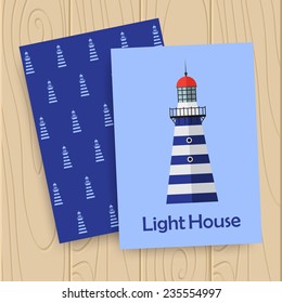 Vector document template with lighthouse. Eps10