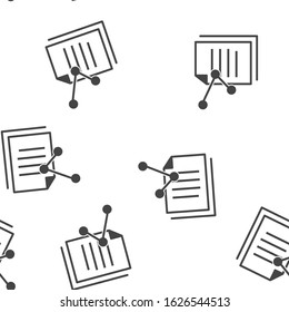 Vector document transfer icon seamless pattern on a white background.