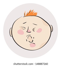 Vector doddle child face for school project