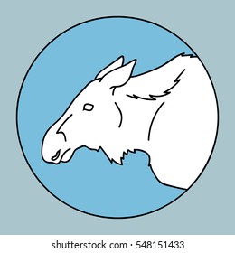 Vector doe moose head icon line art 