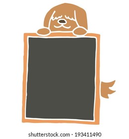 vector of dog and a board