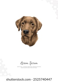 Vetor Dog Breed Labrador Retriever wall decor ideas Retrato. imagens de animais realistas. Cão puxado à mão isolado. para decoração de quarto, eventos, etc