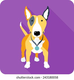 Vector dog Bull Terrier icon flat design