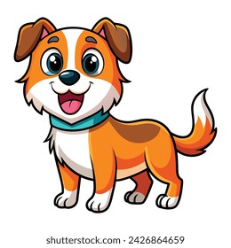 Vector of Dog cartoon colored illustration on white
