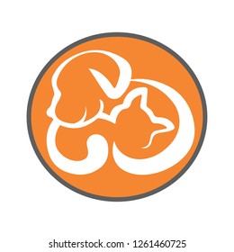 Vector of a dog and cat design on white background. Petshop. Animal Icon.
