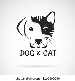 Vector of dog and cat face design on a white background. Pet. Animal. Easy editable layered vector illustration.